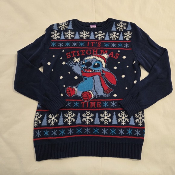Disney Other - NWOT Disney Stitch Christmas Sweater "It's Stitchmas Time"‎  Youth 14-16